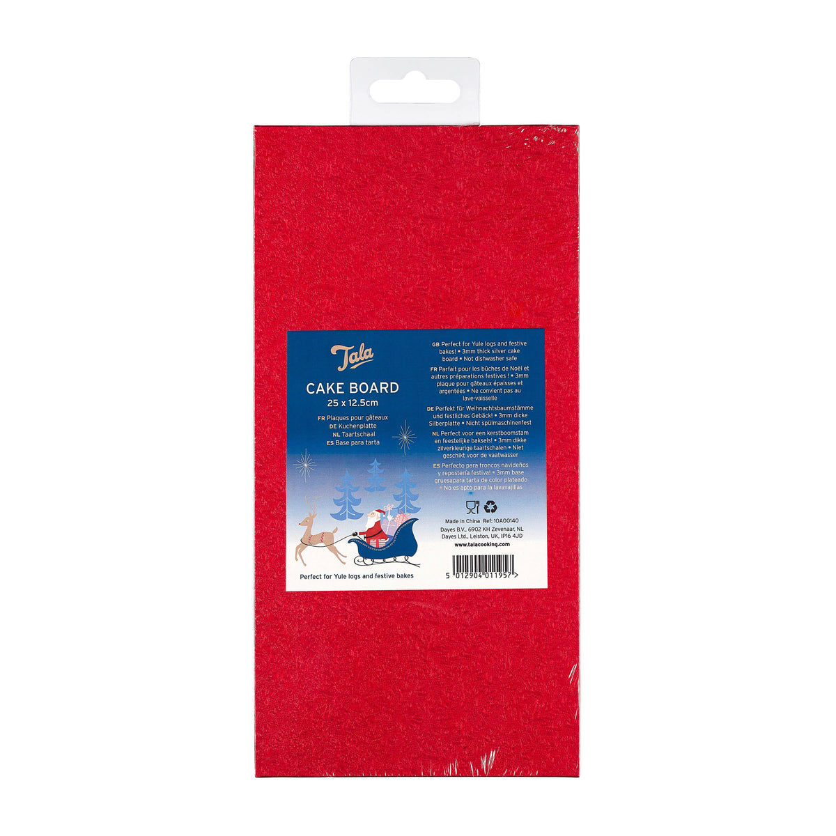 Tala Christmas Cake Board 25 X 12 5cm Red Foil Dayes tala-christmas-cake-board-25-x-12-5cm-red-foil-dayes