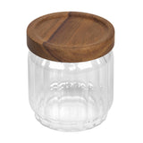 Tala Ribbed Glass Storage Jar with Acacia Lid 400ml