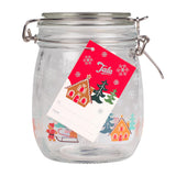 Tala Xmas 750ml Gingerbread Snowscene Glass Jar with SS clip and silicone seal