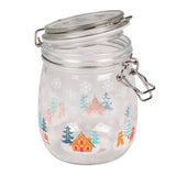 Tala Xmas 750ml Gingerbread Snowscene Glass Jar with SS clip and silicone seal