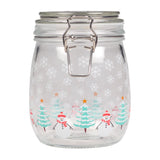 Tala Xmas 750ml Snowman Snowscene Glass Jar with SSL Clip and silicone seal