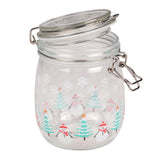 Tala Xmas 750ml Snowman Snowscene Glass Jar with SSL Clip and silicone seal