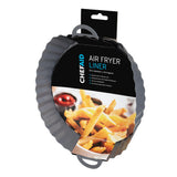Chef Aid Round Air-Fryer Liner 21cm Dia.X 4cm Grooved Base for Increased Air-Flow Easy Cleaning