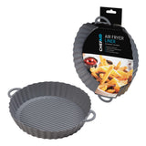 Chef Aid Round Air-Fryer Liner 21cm Dia.X 4cm Grooved Base for Increased Air-Flow Easy Cleaning