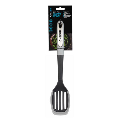 Chef Aid  Slotted Spoon with nylon head and Silicone Edge