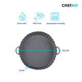Chef Aid Round Air-Fryer Liner 21cm Dia.X 4cm Grooved Base for Increased Air-Flow Easy Cleaning