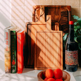 Tala Small Chunky Handled Board w Groove in Lacquered Acacia 350x180x20mm