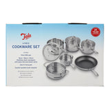Tala Stainless Steel 6 Piece Cookware Set includes Milk Pan/ Fry Pan/ Saucepans and Multi Steamer