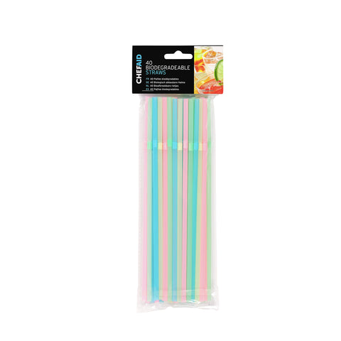 Chef Aid 40 Biodegradable Flexi Straws