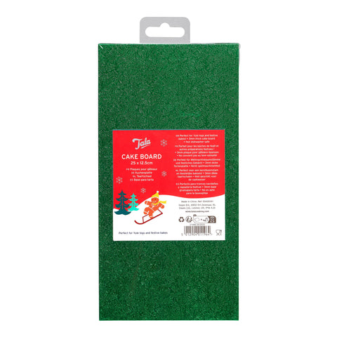 Tala Christmas Cake Board 25 x 12.5cm - Green Foil