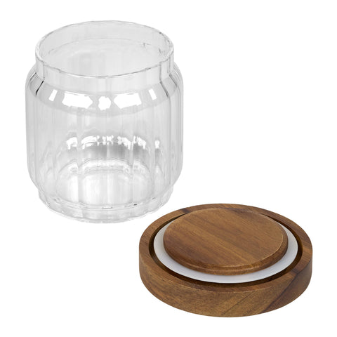 Tala Ribbed Glass Storage Jar with FSC Acacia Lid 400ml