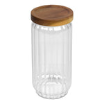 Tala Ribbed Glass Storage Jar with FSC Acacia Lid 990ml