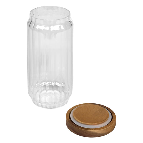 Tala Ribbed Glass Storage Jar with FSC Acacia Lid 990ml