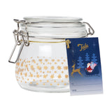 Tala Christmas 500ml Star Glass Jar w s/s CLip and Silicone Seal