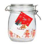 Tala Xmas 750ml Gingerbread Glass Jar with stainless steel clip and silicone sea