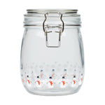 Tala Xmas 750ml Snow scene Glass Jar with stainless steel clip and silicone seal