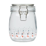 Tala Xmas 750ml Snow scene Glass Jar with stainless steel clip and silicone seal