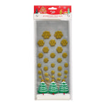 Tala Xmas 20 Christmas Tree Treat Bags 12.5 x 28.5 with gold twists