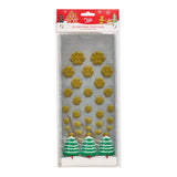 Tala Xmas 20 Christmas Tree Treat Bags 12.5 x 28.5 with gold twists