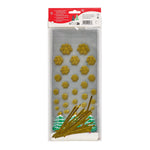 Tala Xmas 20 Christmas Tree Treat Bags 12.5 x 28.5 with gold twists