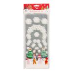 Tala Xmas 20 Snowman Scene Treat Bags 12.5 x 28.5 with gold twists