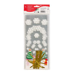 Tala Xmas 20 Snowman Scene Treat Bags 12.5 x 28.5 with gold twists