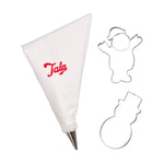 Tala Icing bag set with Snowman and Father Christmas cutters
