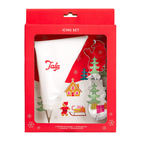 Tala Icing bag set with Snowman and Father Christmas cutters