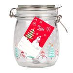 Tala Xmas 750ml Snowman Snowscene Glass Jar with SSl clip and silicone seal