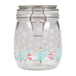 Tala Xmas 750ml Snowman Snowscene Glass Jar with SSl clip and silicone seal