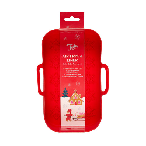 Tala Christmas Silicone rectangle air fryer liner with snowflake design