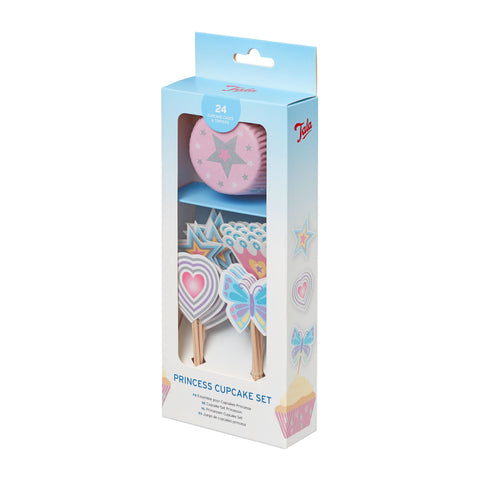 Tala Princess Cupcake Cases and 24 Toppers - cases 7x3cm