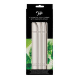 Tala 4 Stainless Steel Straws With Cleaning Brush