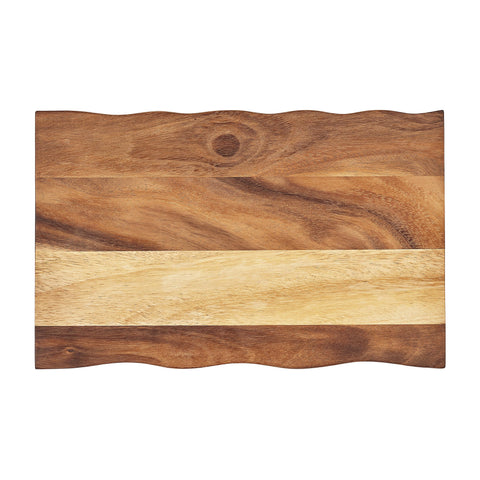 Tala Rectangular Wavy Board in Natural Acacia