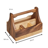 Tala 4 Compartment Table Caddy in Natural Acacia