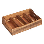 Tala Extra Large Cutlery Tray w 4 Compartments in Natural Acacia