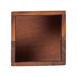 Tala Lacquered Acacia Square Cutlery Box w 2 Carry Handles 145x145x145mm