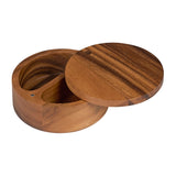 Tala Lacquered Acacia Salt& Pepper Pinch Pot w Magnet to close 125x125x55mm