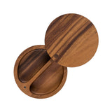 Tala Lacquered Acacia Salt& Pepper Pinch Pot w Magnet to close 125x125x55mm