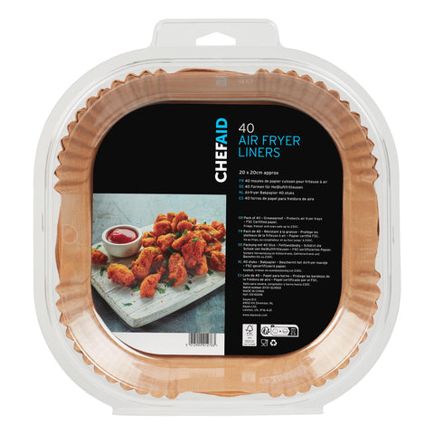 Chef Aid Square Paper Air-Fryer Liners Pack of 40