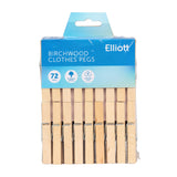 Elliott Wooden Birchwood Clothes Pegs - 72pcs