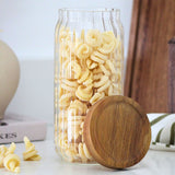 Tala Ribbed Glass Storage Jar with FSC Acacia Lid 990ml