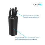 Chef Aid 5pc Soft Touch Knife Block Set