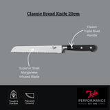 Tala Classic Bread Knife 20cm Serrated Stainless Steel Blade