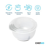 Chef Aid Contain Triple mixing bowl with non-slip base (2.5Lt - 2Lt - 1.5Lt)