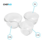 Chef Aid Contain Triple mixing bowl with non-slip base (2.5Lt - 2Lt - 1.5Lt)