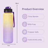 Chef Aid 1 Litre Ombre Water Bottle with drinking targets