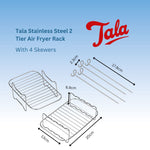 Tala 2 Tier Stainless Steel Racks 20 x 13 x 11cm with 4 Skewers