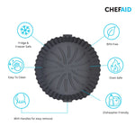 Chef Aid Round Air-Fryer Liner 21cm Dia.X 4cm Grooved Base for Increased Air-Flow Easy Cleaning