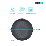 Chef Aid Round Air-Fryer Liner 21cm Dia.X 4cm Grooved Base for Increased Air-Flow Easy Cleaning